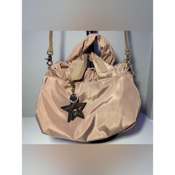 See By Chloe Handbags - See by Chloe Satin Light Pink Tote Bag with Star Charm and Crossbody strap.
